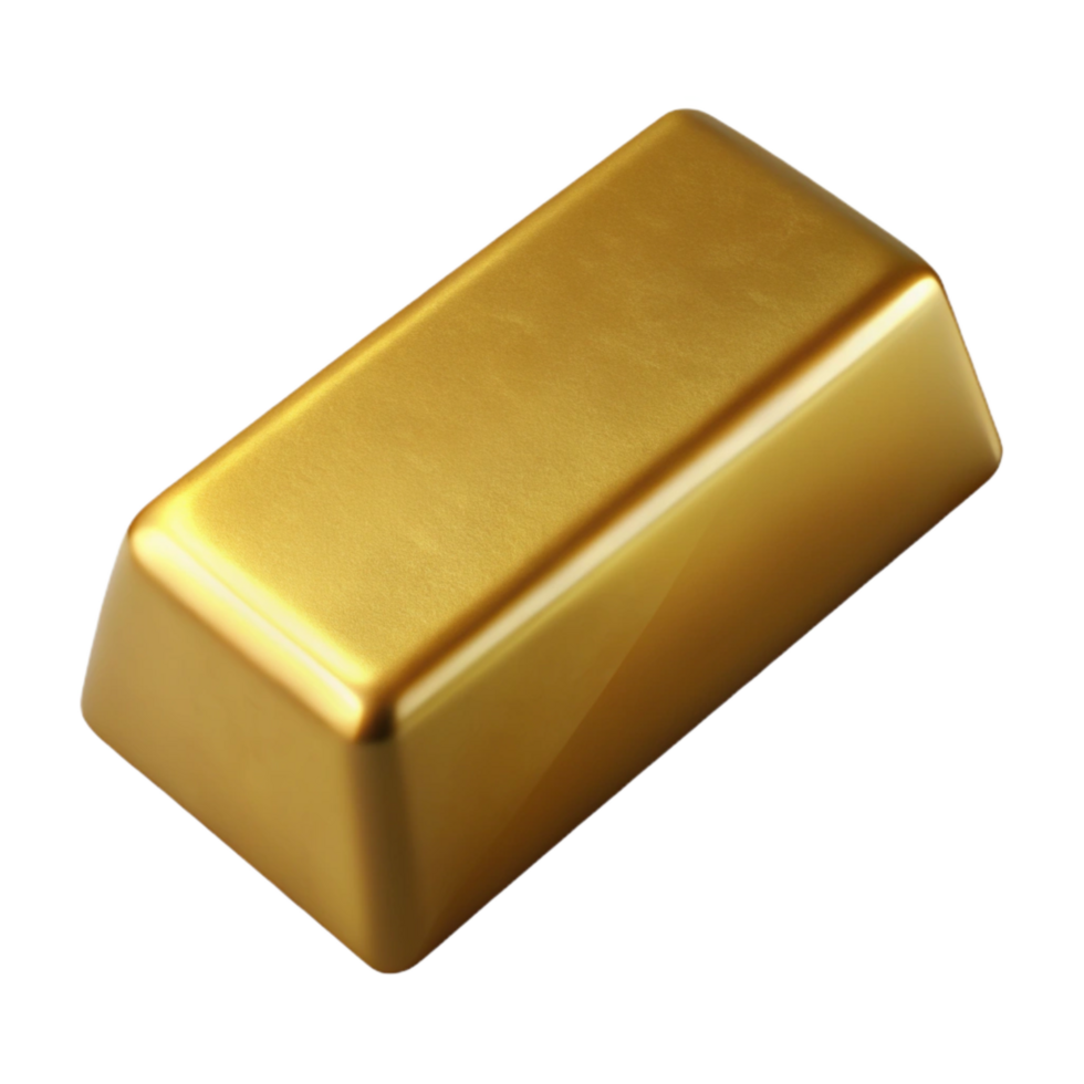 vibrant modern Gold Bar Top View Isolated original png