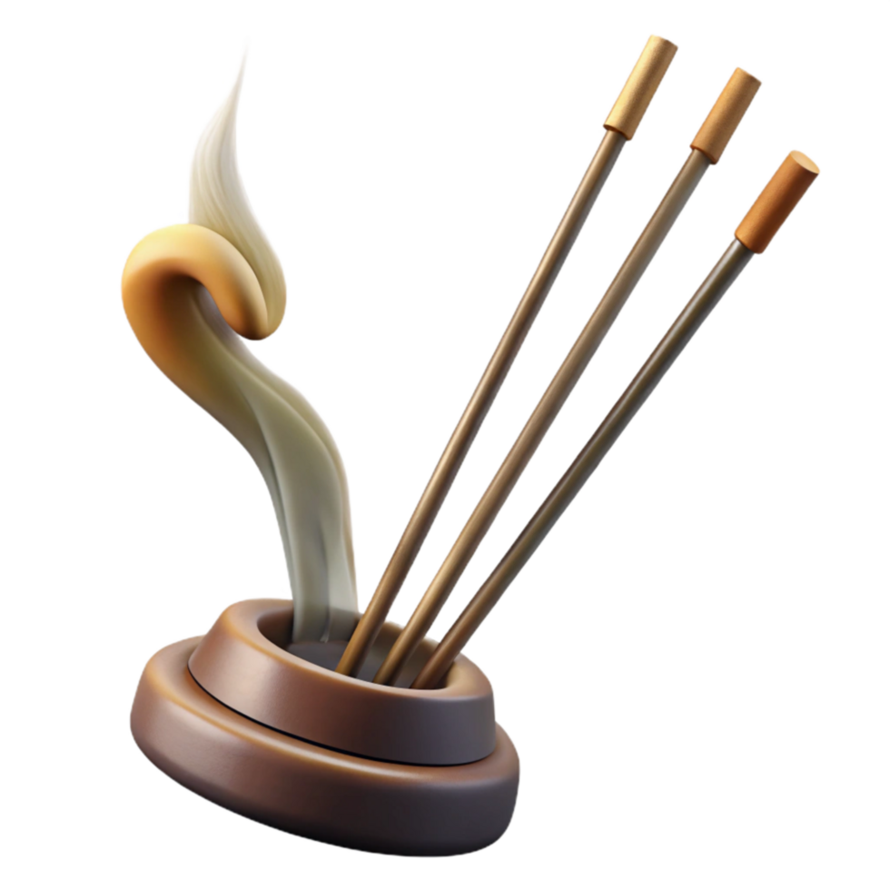 serene rustic Incense Sticks Smoke Plume Isolated genuine png