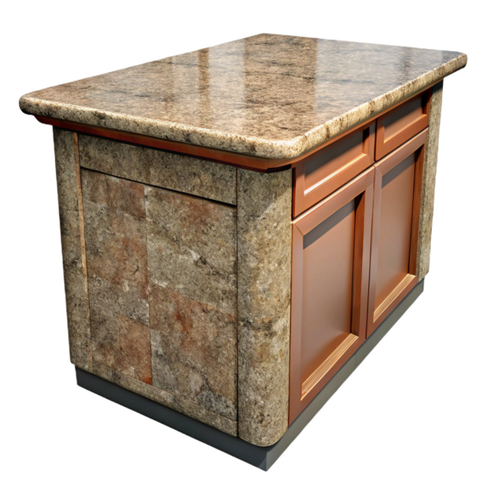 dramatic contemporary Kitchen Island Granite Countertop Isolated high quality png