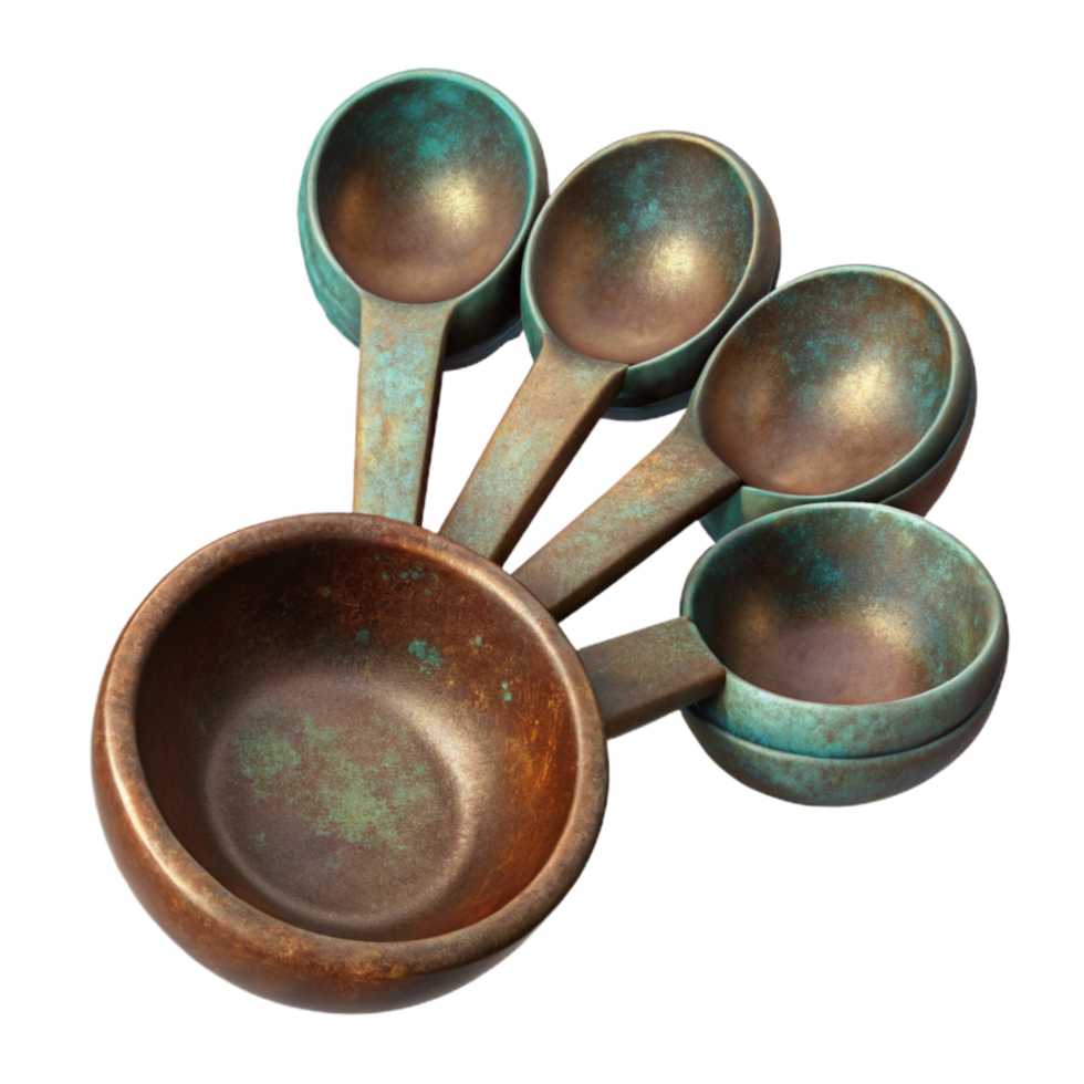 stunning traditional Measuring Spoons Isolated Set premium png