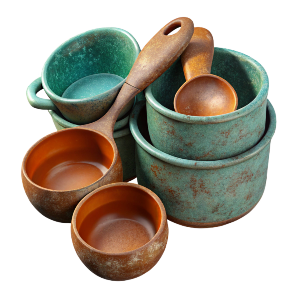 wonderful classic Measuring Cups and Spoons Baking Tools Isolated professional png