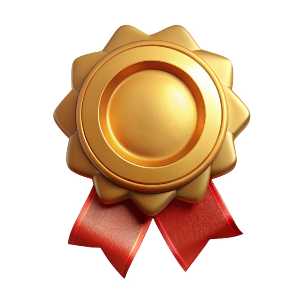 stunning abstract Medal Gold Finish Ribbon Detail Isolated detailed png