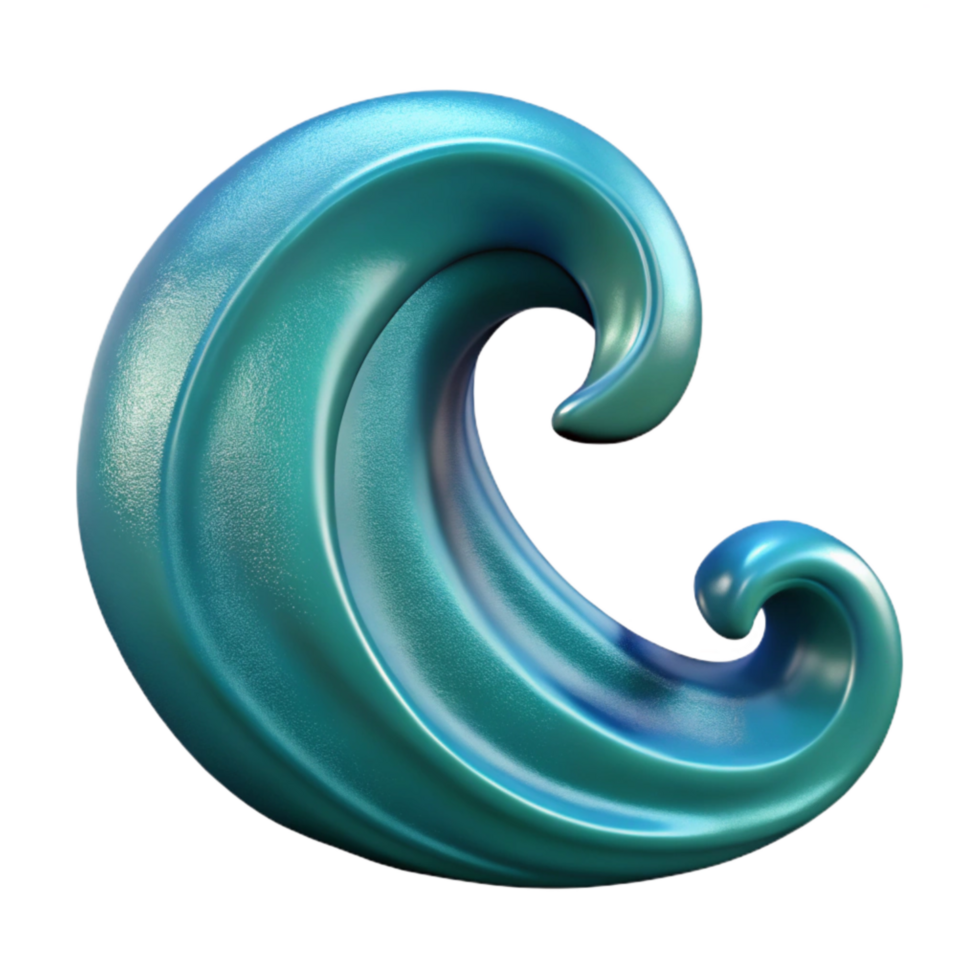 impressive traditional Ocean Wave Curl Cutout Element high quality png