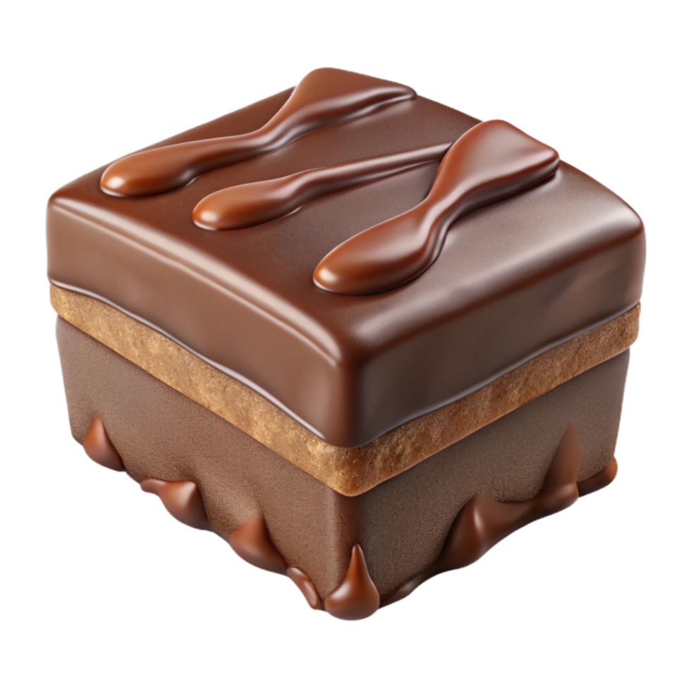 impressive modern Piece of Chocolate Cake Isolated on White exclusive png