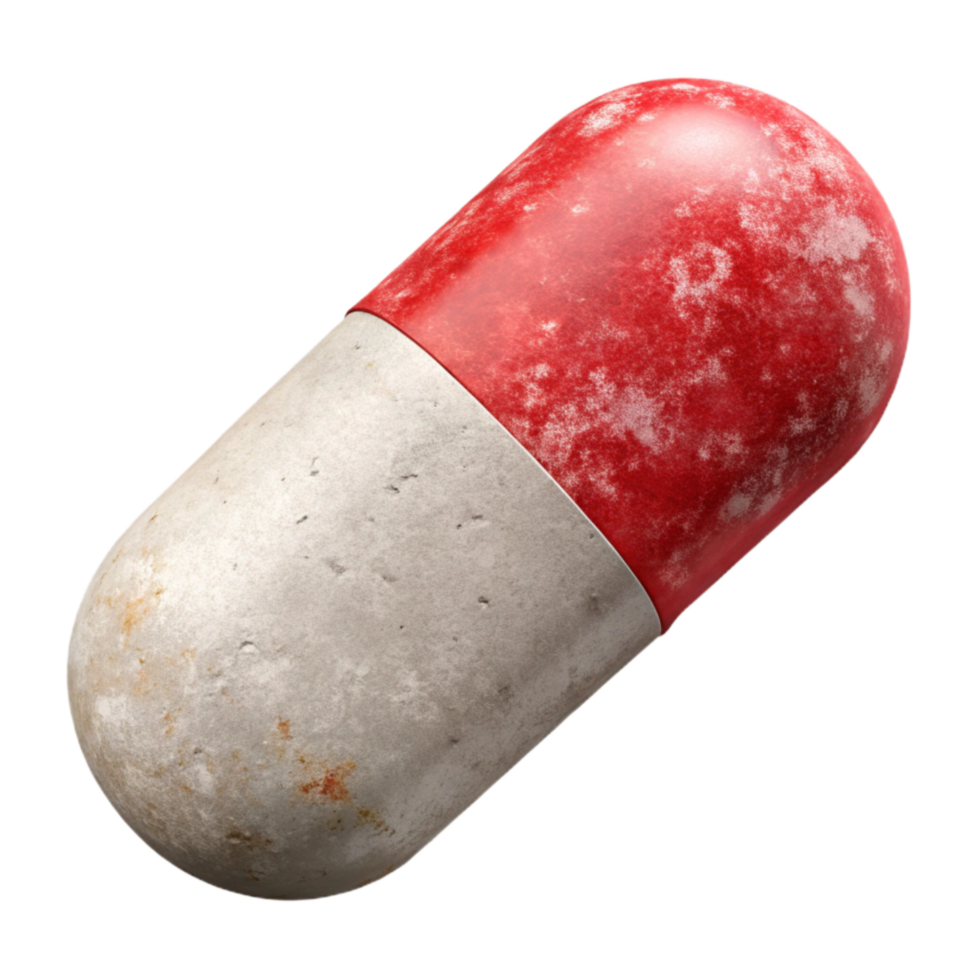 dramatic artistic Pill Capsule White and Red Isolated genuine png