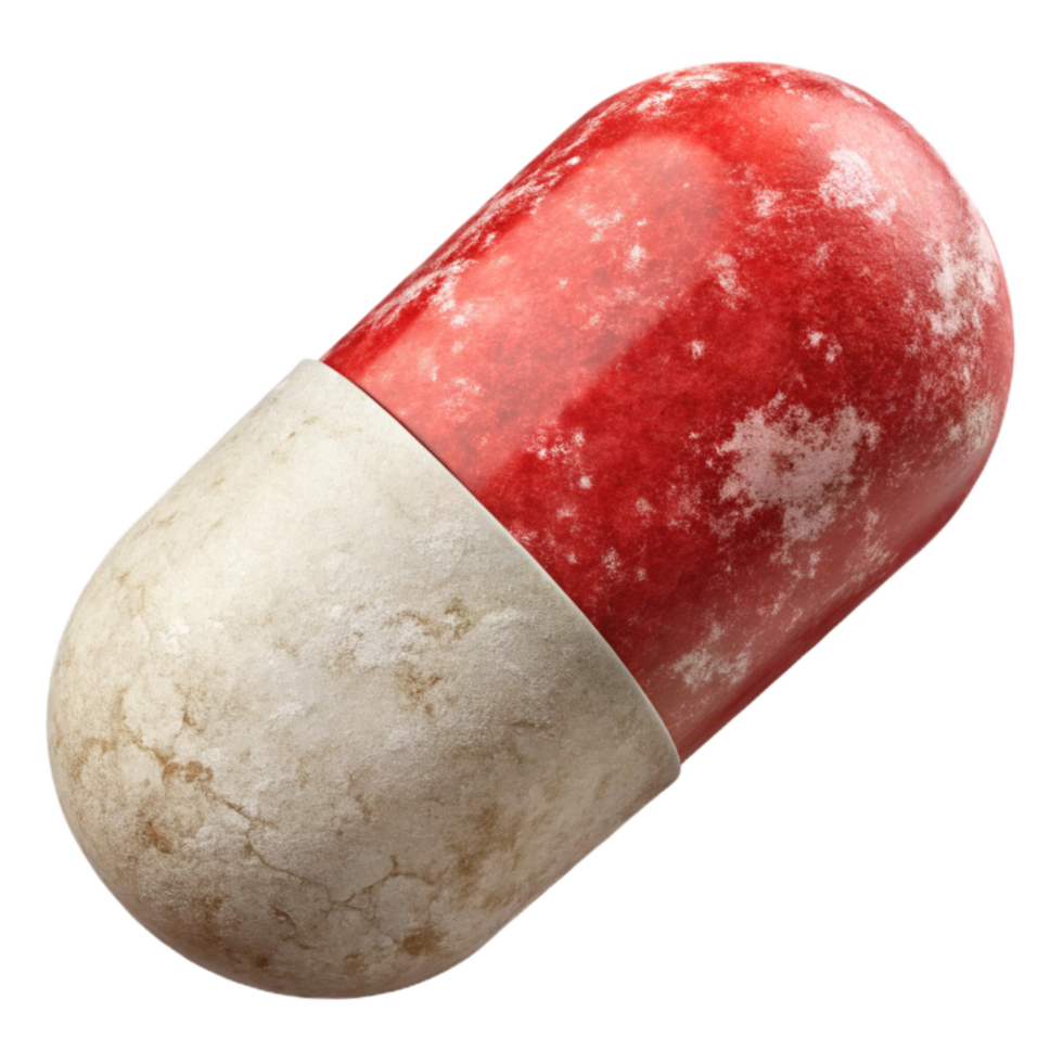 magnificent abstract Pill Capsule White and Red Isolated authentic png
