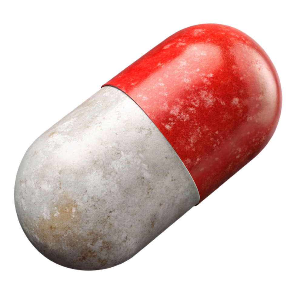 vibrant modern Pill Capsule White and Red Isolated premium png
