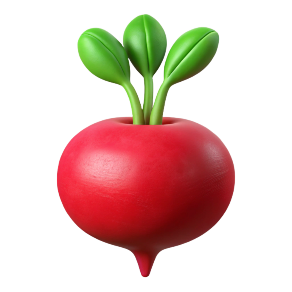 stunning modern Radish Cutout with Red Root detailed png