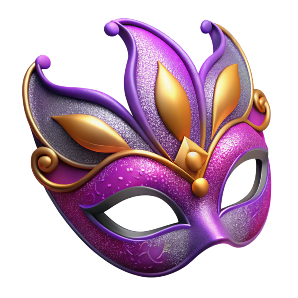 magnificent vintage Purple Mardi Gras Mask Isolated Cutout detailed png