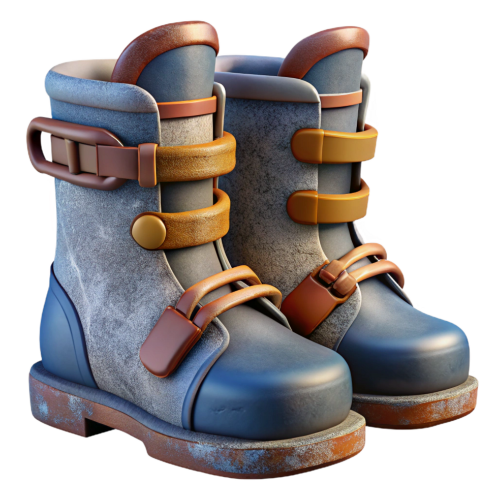 beautiful traditional Ski Boots Side View Isolated Element original png