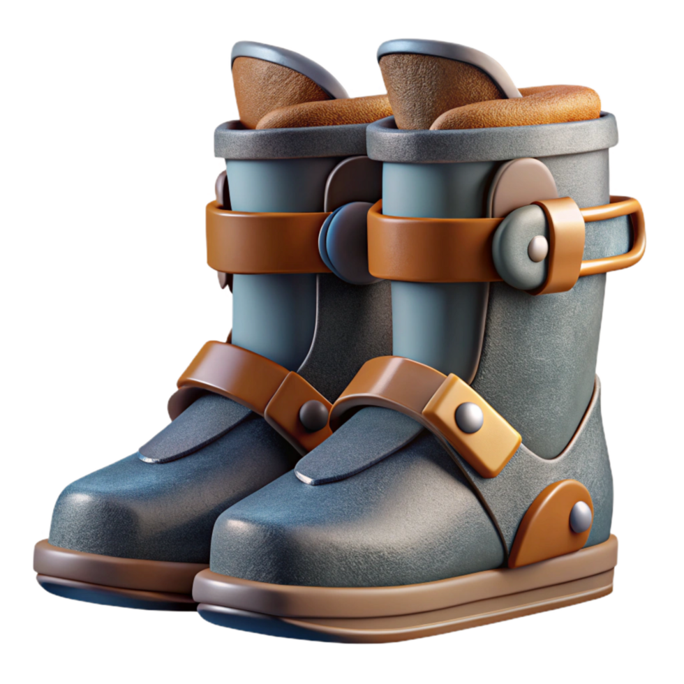 vibrant creative Ski Boots Side View Isolated Element exclusive png