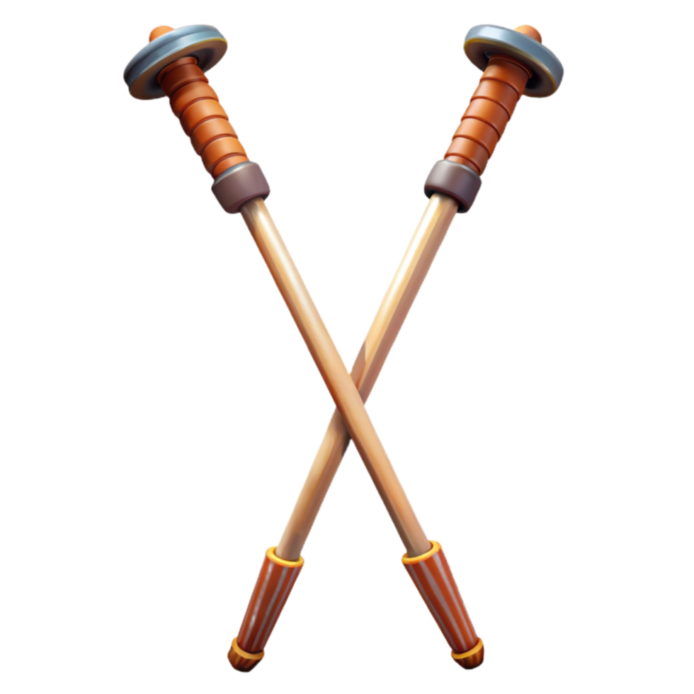 magnificent abstract Ski Poles Angled View Transparent Background high quality png