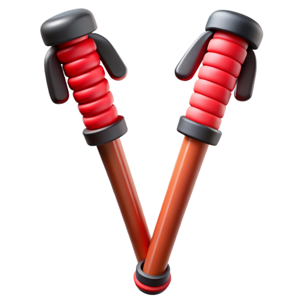 dramatic abstract Ski Poles with Grips Red and Black Cutout genuine png