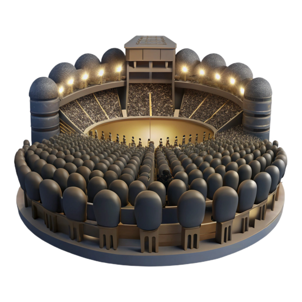 vibrant artistic Stadium Crowd Silhouette Night Game Cutout professional png