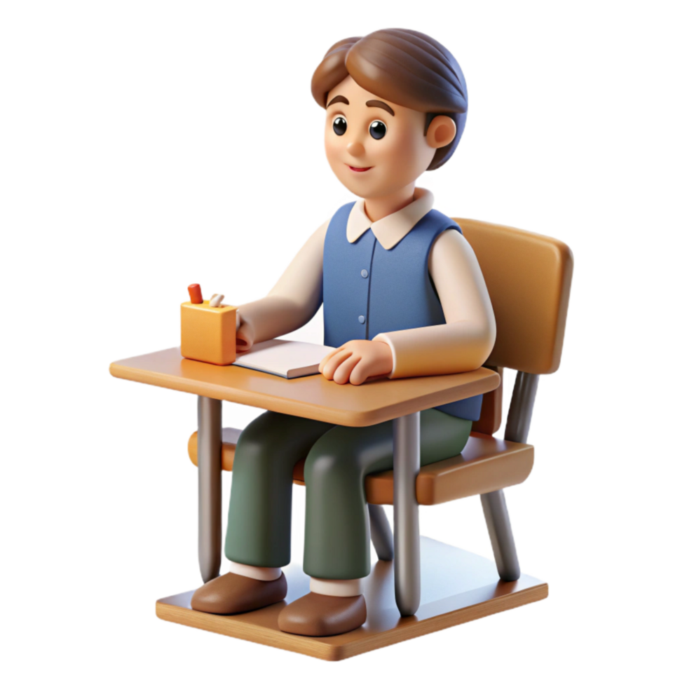 stunning artistic Student Participating in Class Isolated high quality png