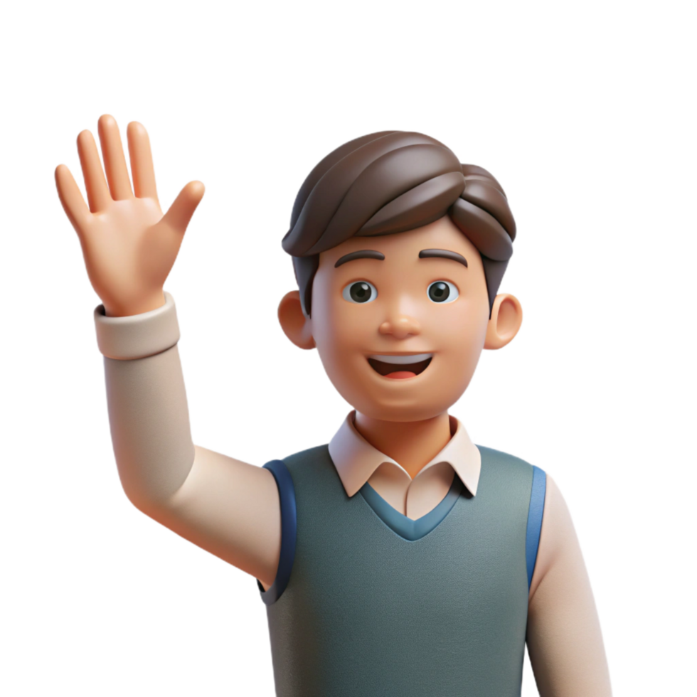 impressive minimalist Student Raising Hand in Class Front View Transparent original png