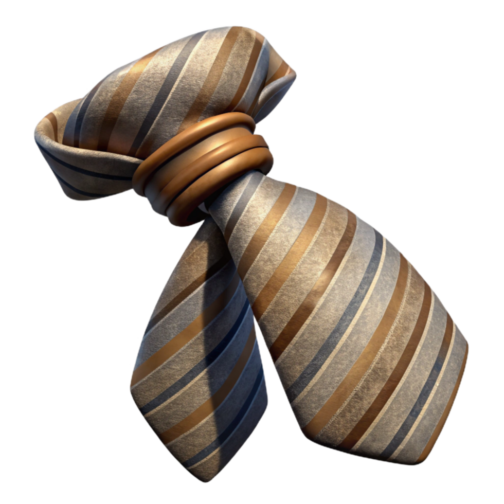 impressive contemporary Striped Tie with Knot Isolated Element premium png