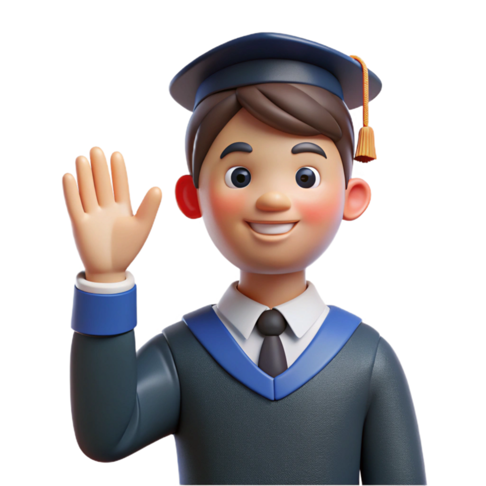 vibrant classic Student Raising Hand Cutout high quality png
