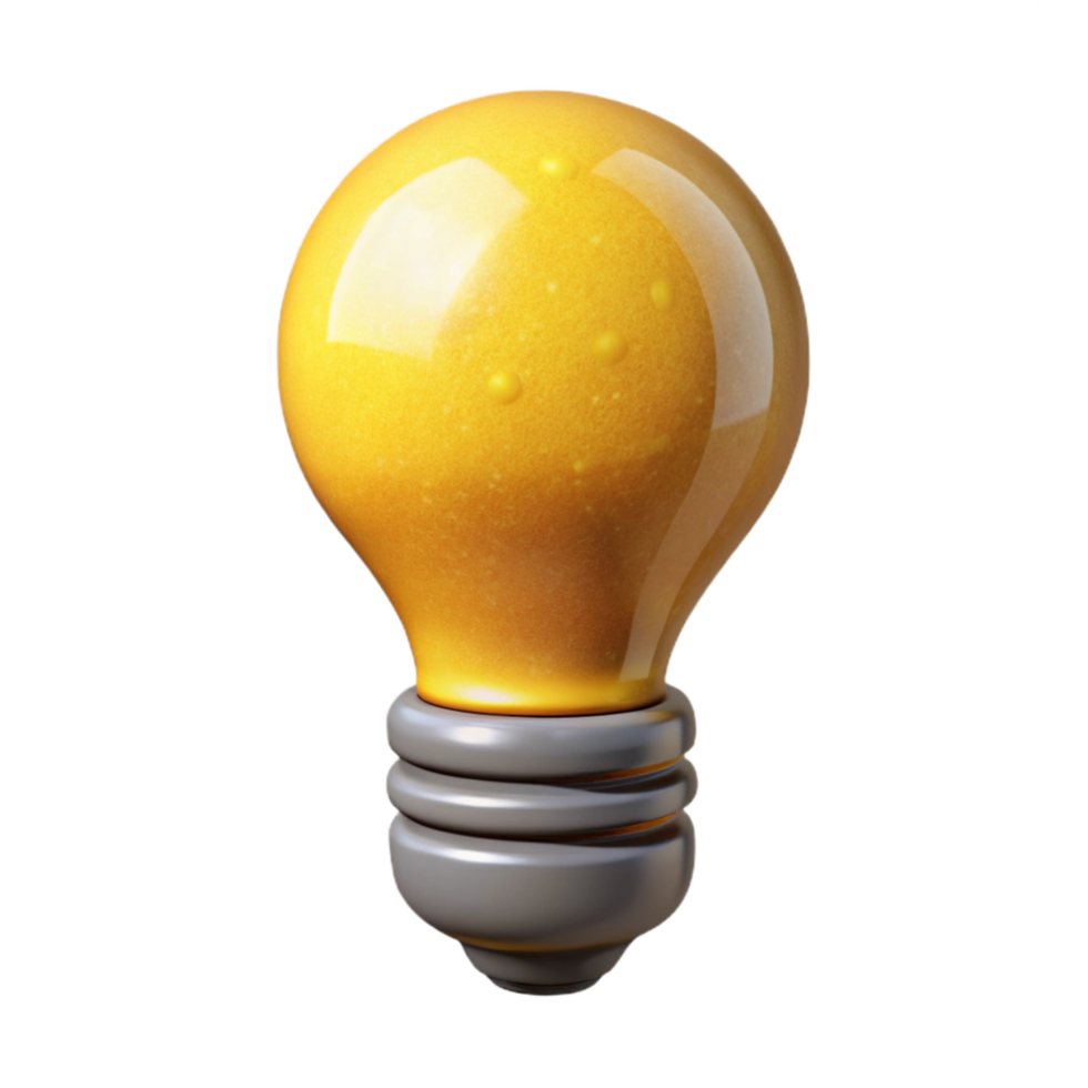 impressive vintage Stylized Light Bulb Icon with Yellow Glow high quality png