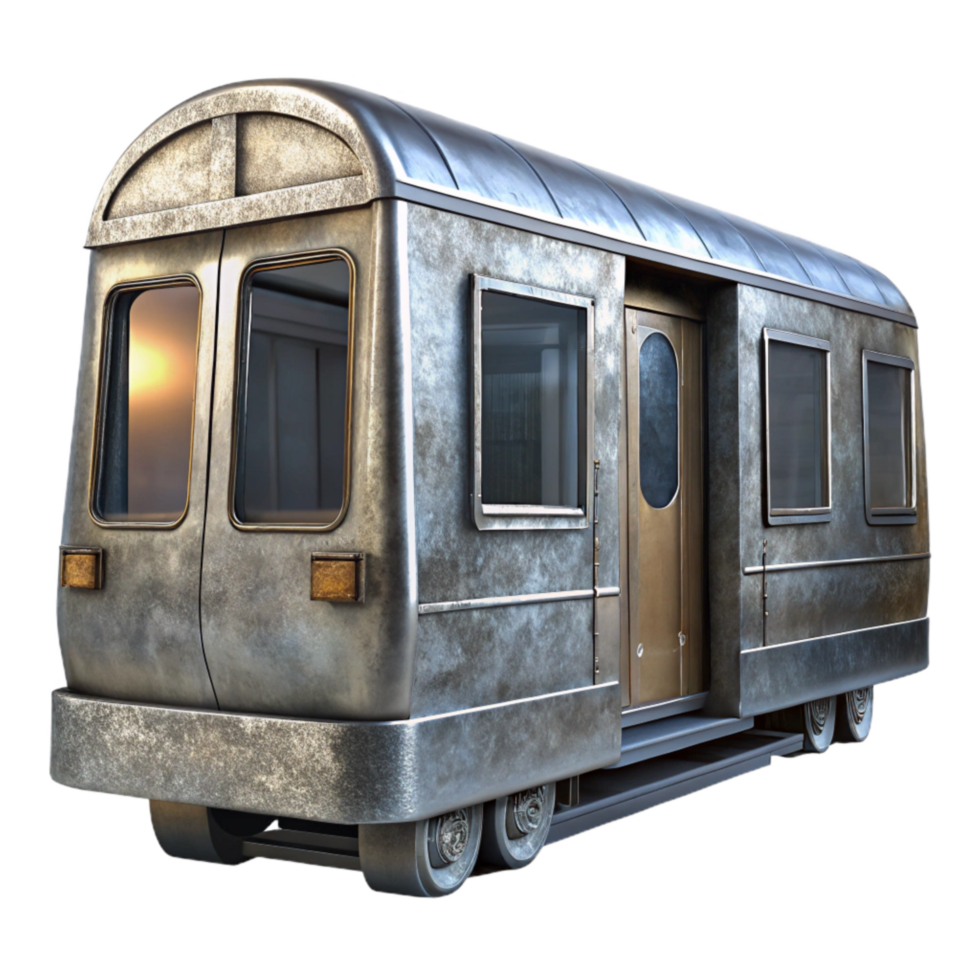 elegant creative Subway Train Front View Silver and Black Isolated exclusive png