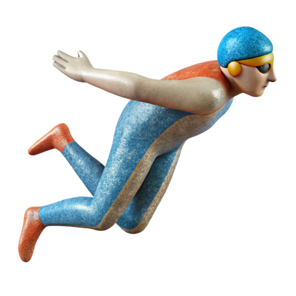 impressive artistic Swimmer Diving Start Isolated Element genuine png