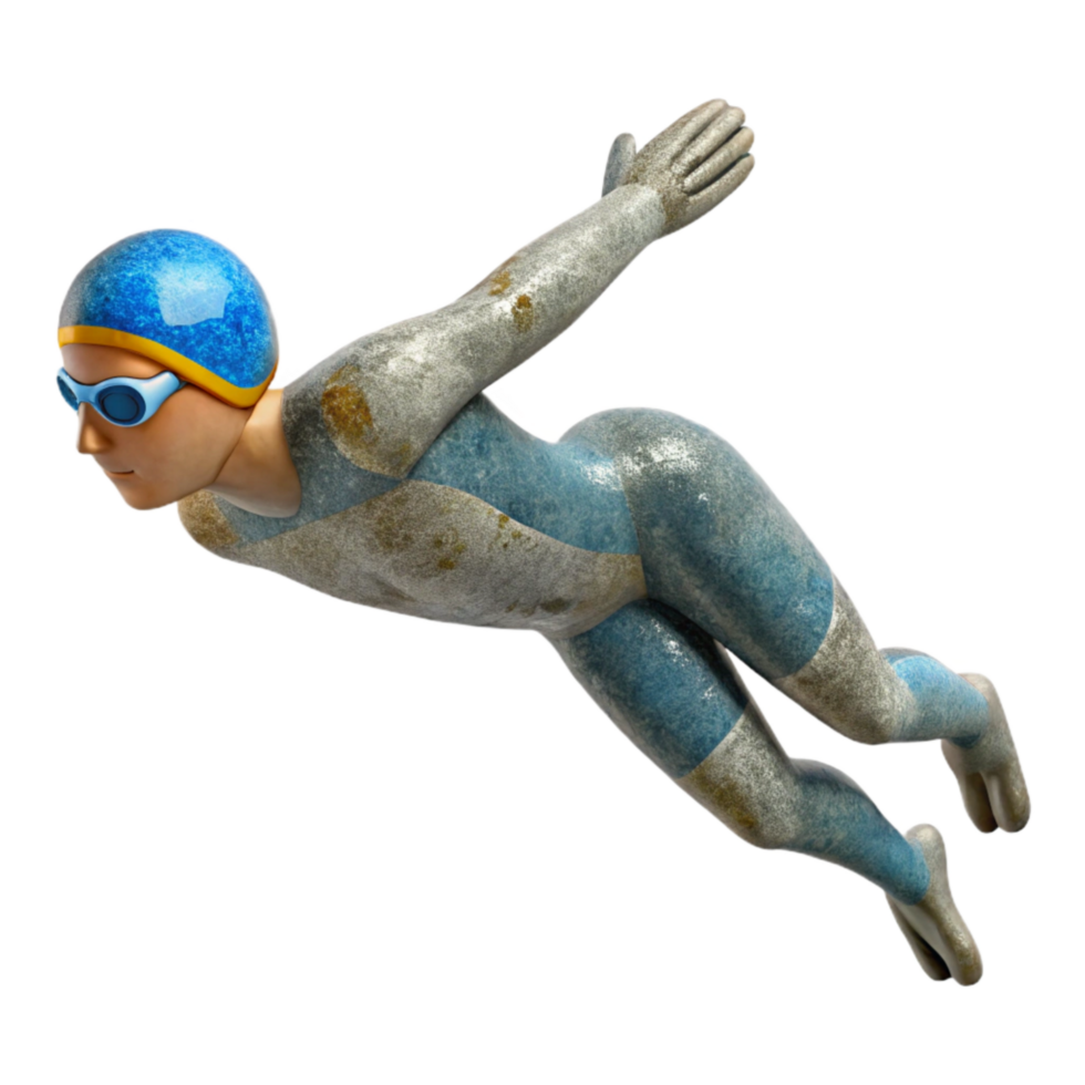 wonderful artistic Swimmer Diving Start Isolated Element 4K png