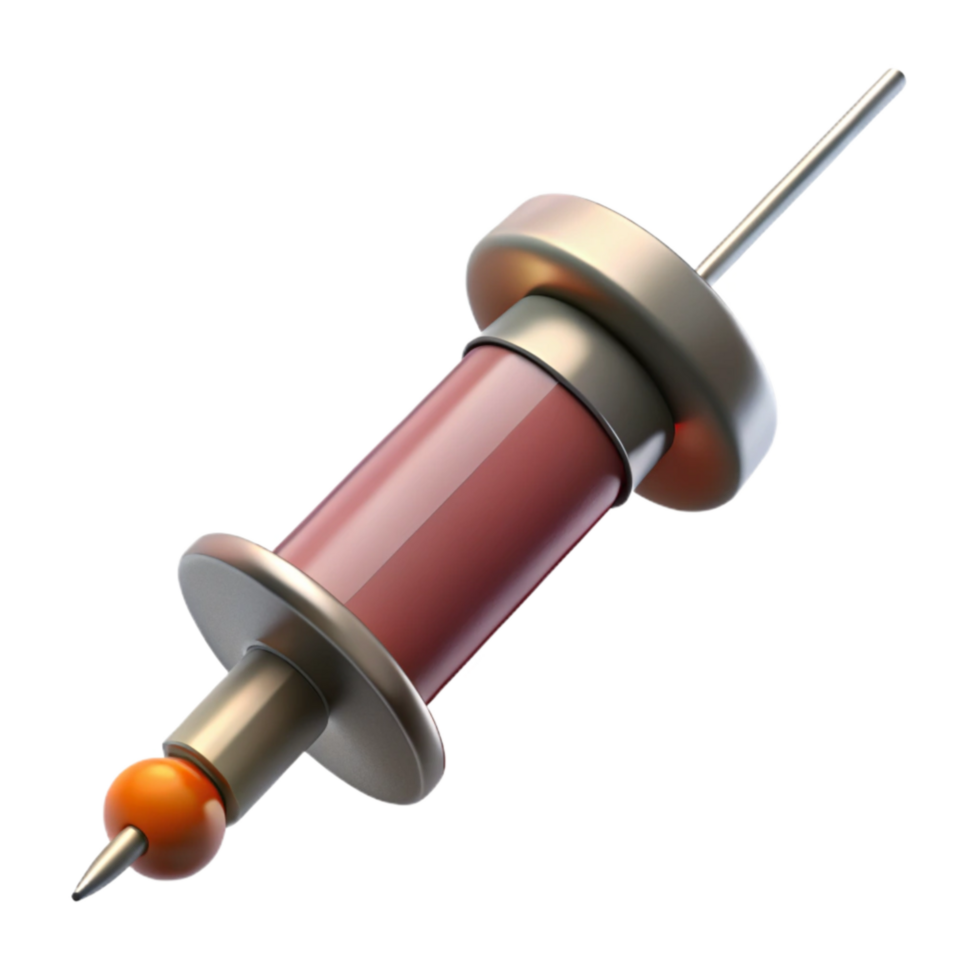 dramatic artistic Syringe with Needle Isolated Element on Transparent Background premium png