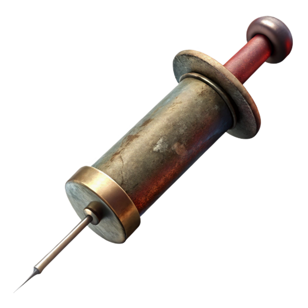 vibrant modern Syringe with Needle Isolated Element on Transparent Background professional png