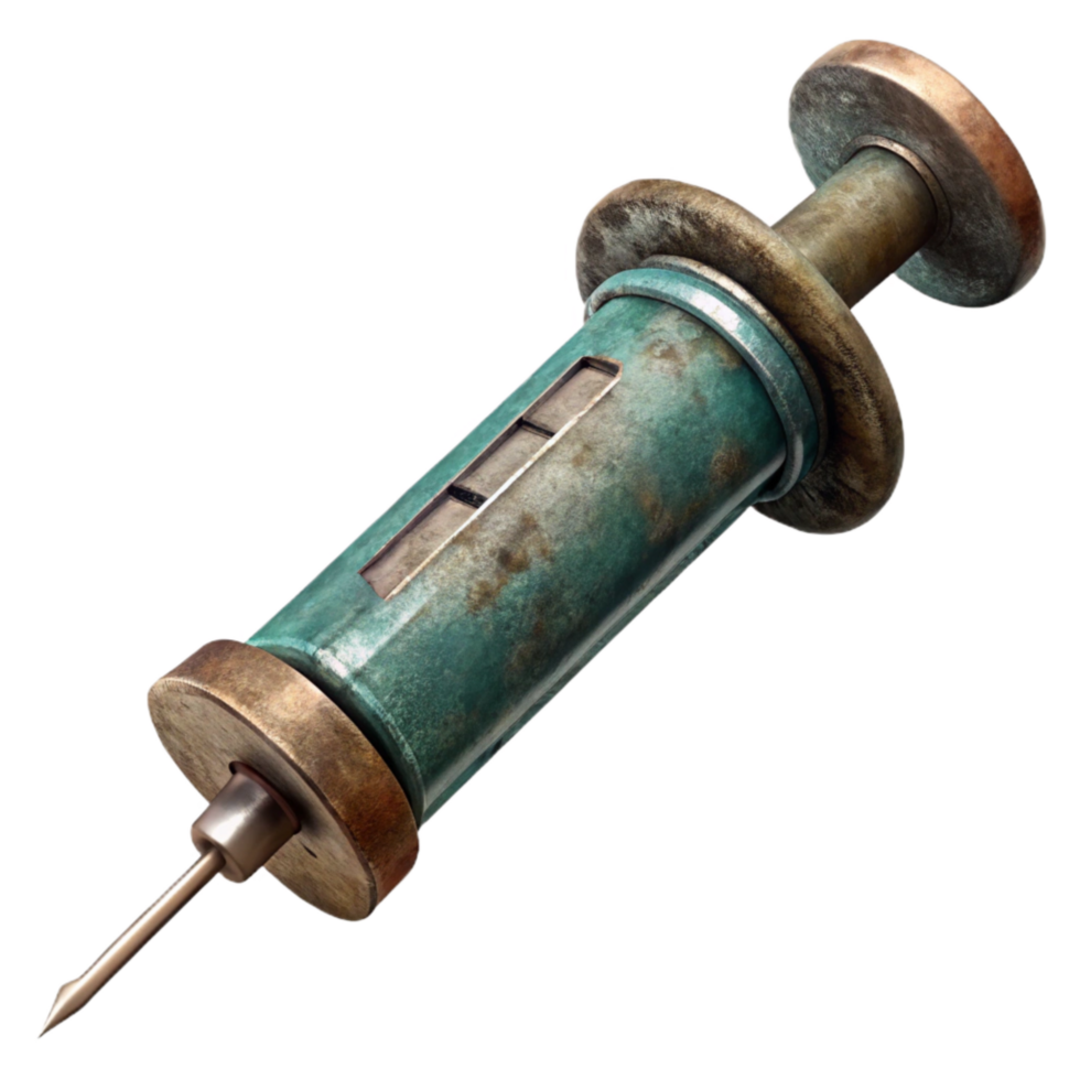 wonderful vintage Medical Syringe with Needle Cutout Isolated high quality png