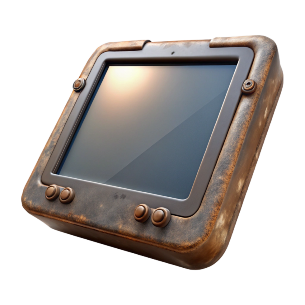 dramatic creative Tablet Computer with Anti Glare Screen Isolated detailed png