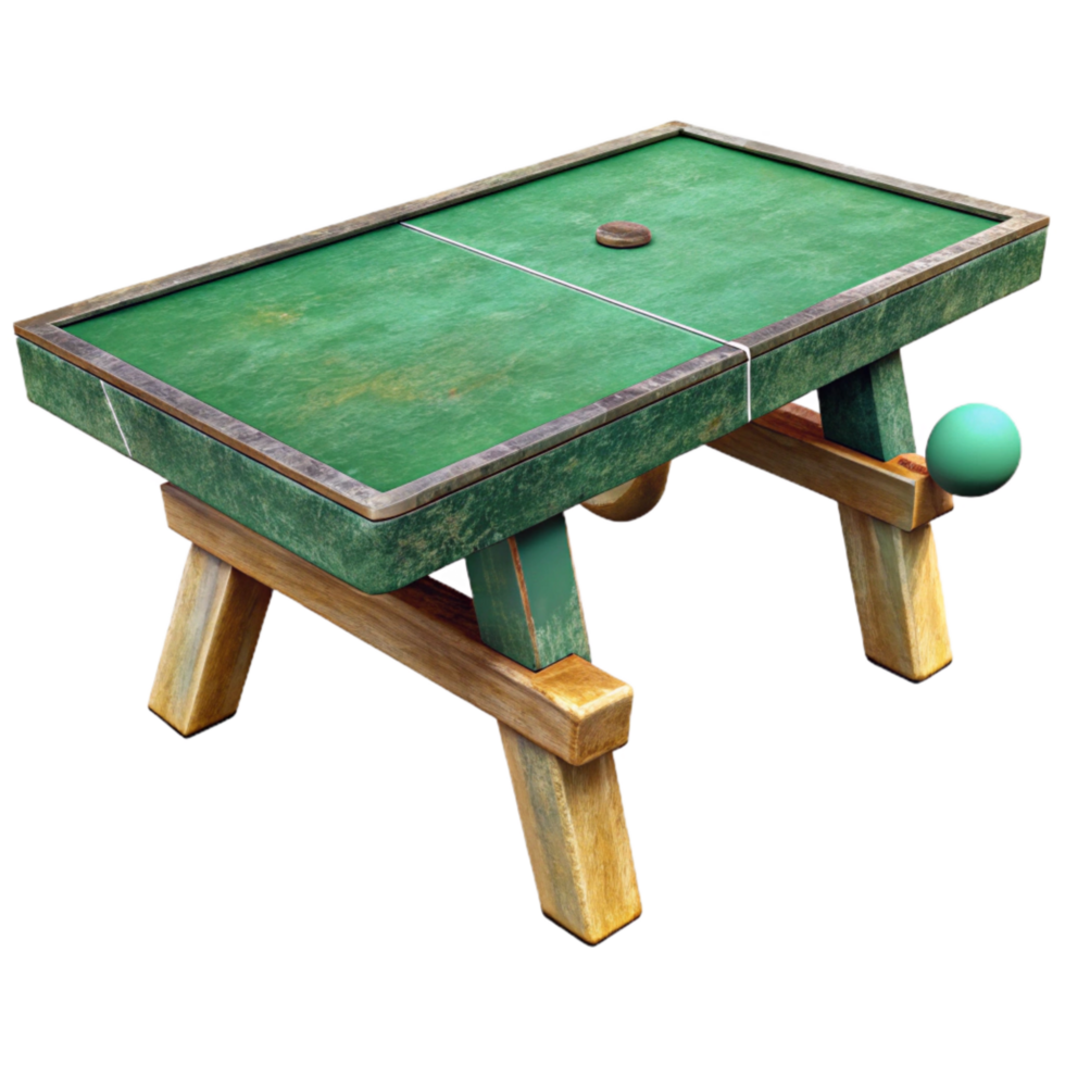 vibrant contemporary Table Tennis Table Green Surface Isolated original png