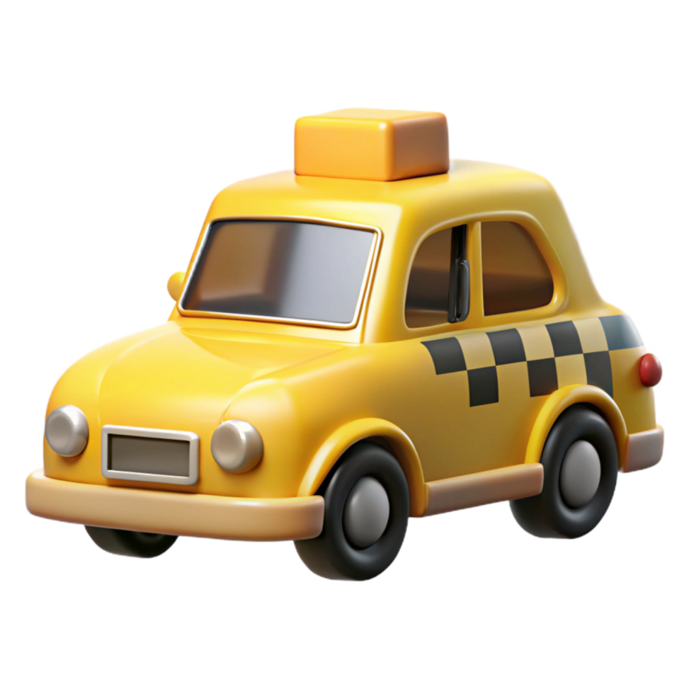 dramatic vintage Taxi Cab Yellow with Checkered Pattern Cutout high quality png