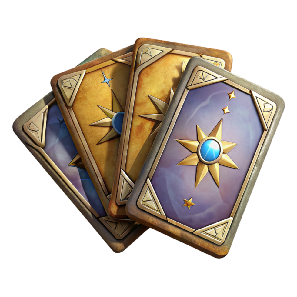 beautiful traditional Tarot Cards Deck Spread Transparent Background original png