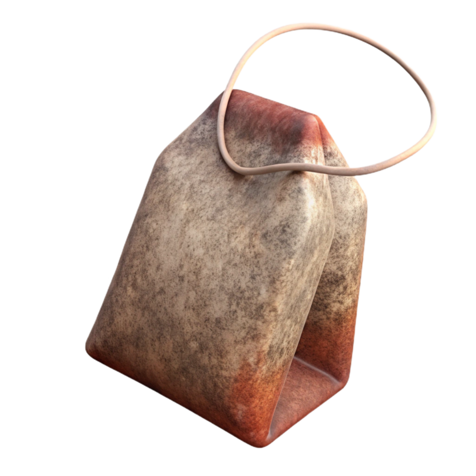 serene minimalist Tea Bag Isolated with String high resolution png