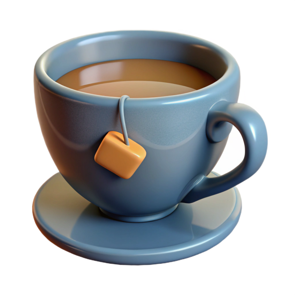 impressive rustic Teacup with Tea Bag Cutout detailed png