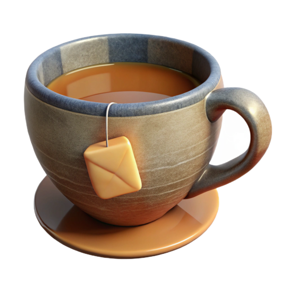 wonderful rustic Teacup with Tea Bag Cutout 4K png