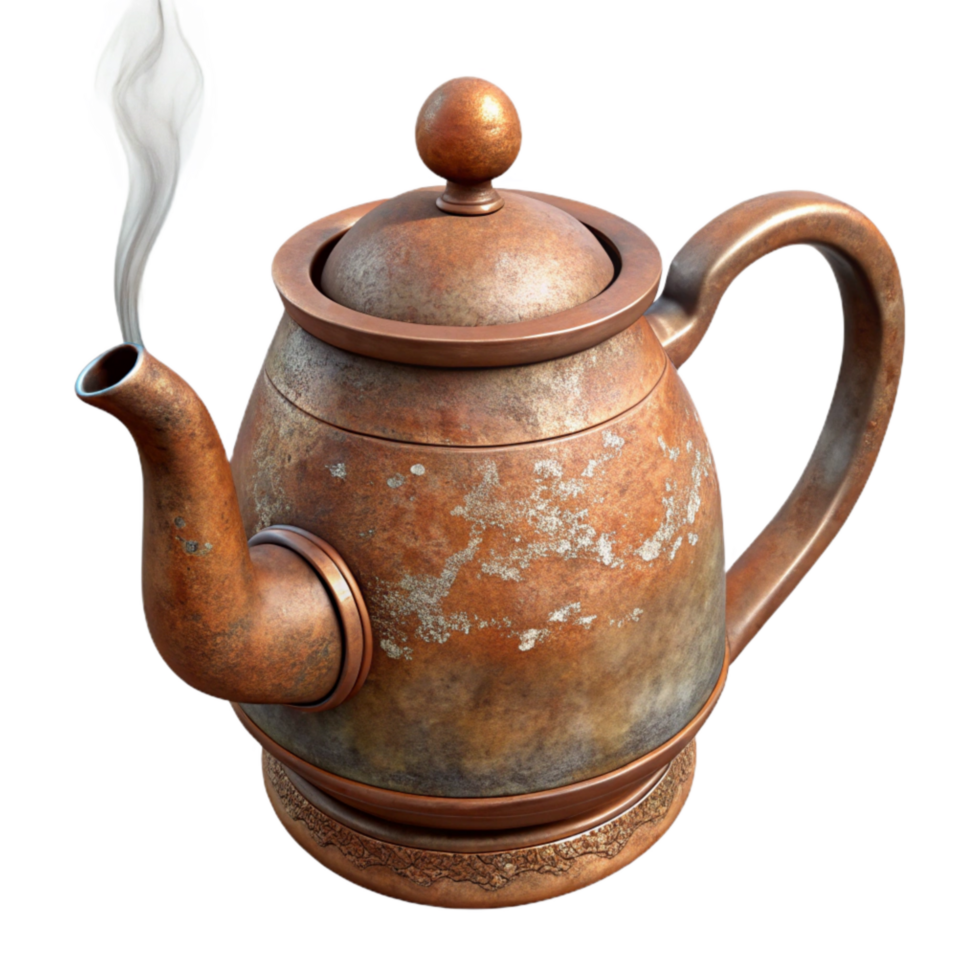 extraordinary rustic Teapot with Steam Cutout professional png