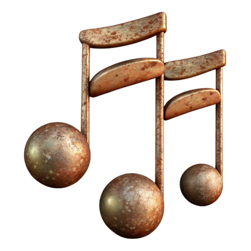 magnificent traditional Music Notes with Staff Cutout Transparent Background 4K png