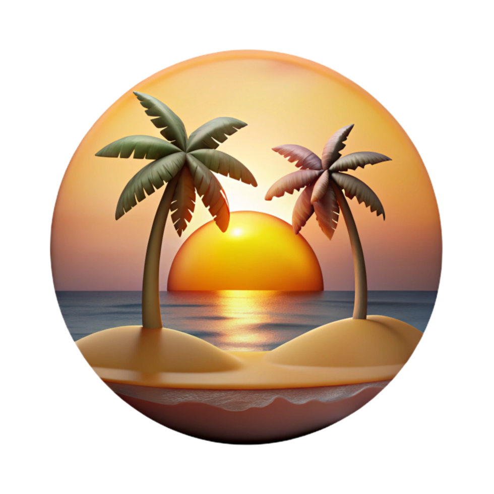 magnificent creative Tropical Beach Sunset Transparent Background high resolution png
