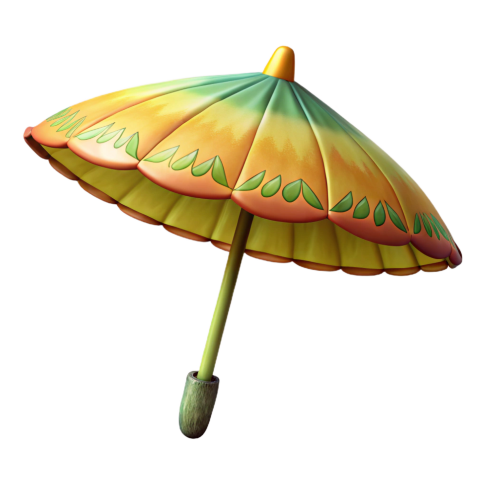 impressive modern Tropical Beach Umbrella Side View Isolated original png