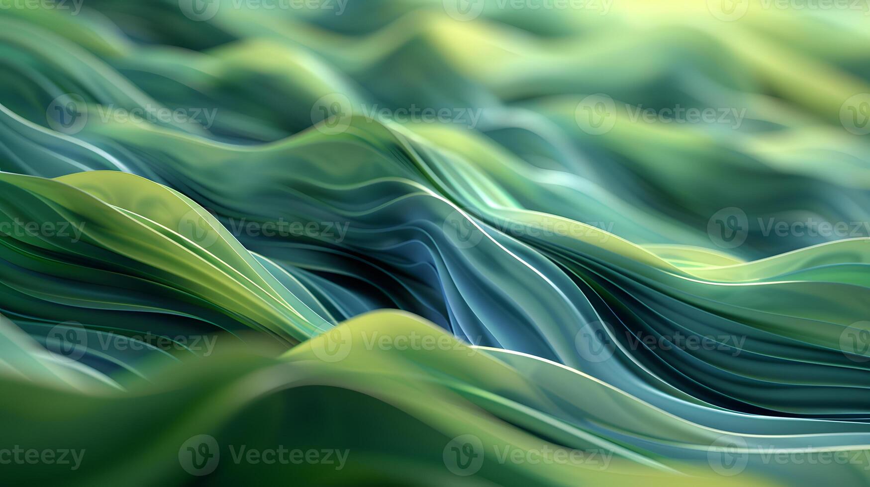 Abstract pattern with green and blue waves, inspired by nature photo