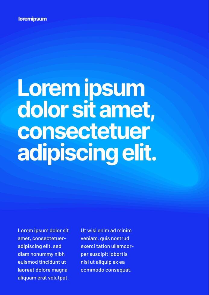 Layout template with fluid gradient background for flyer, poster or banner. Font and paper product with fluted glass effect used for message. vector