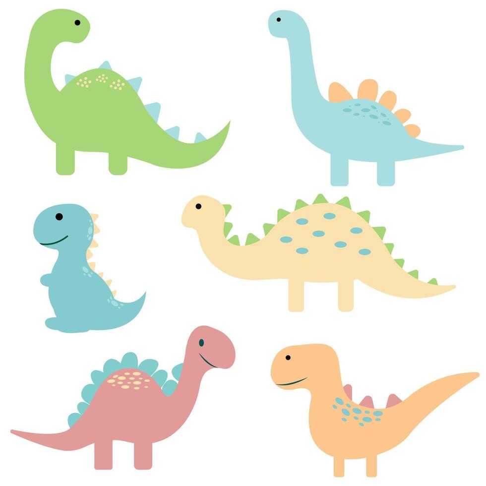 Cute Dino set for kids vector