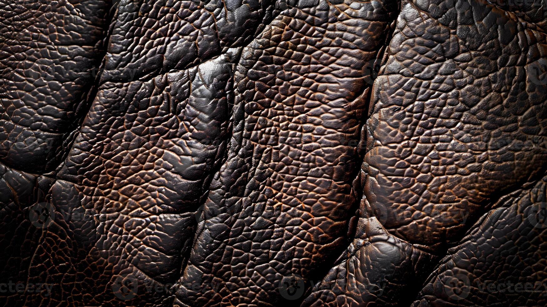 Close-Up of Textured Brown Leather Pattern with Wrinkles photo