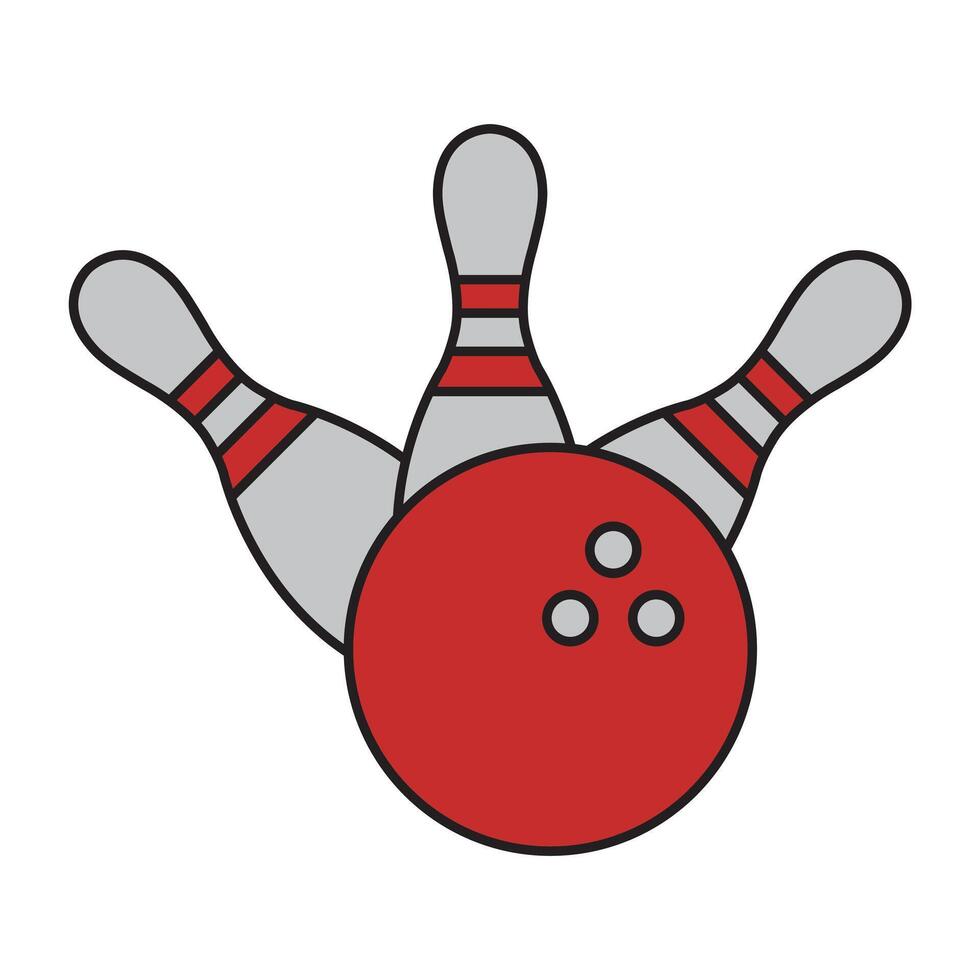 Bowling Ball and Pins Graphic vector