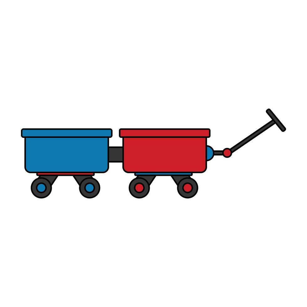 Colorful Toy Wagon Illustration vector