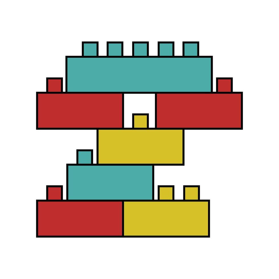 Colorful Stacked Block Structure vector