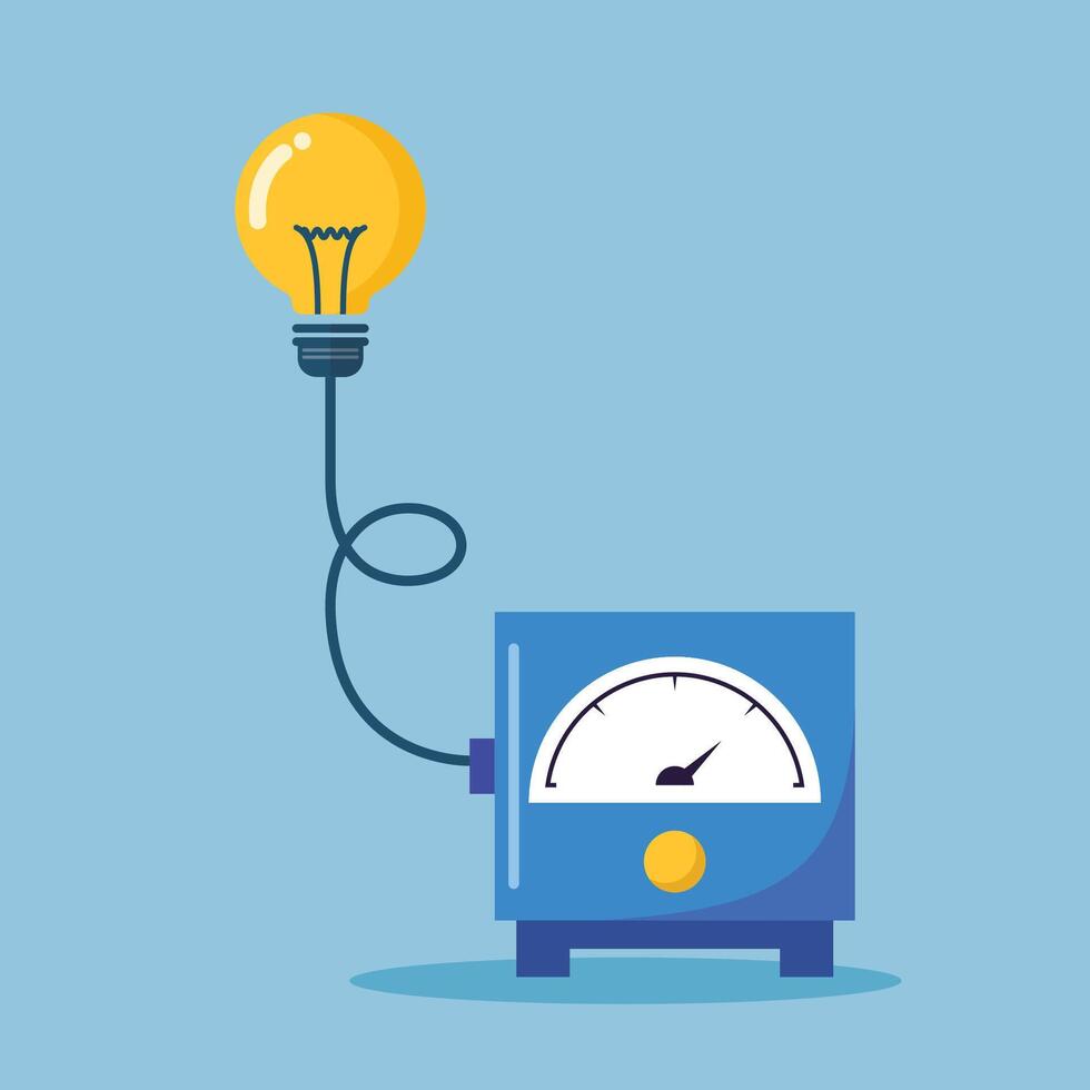 Electric generator with lightbulb illustration vector