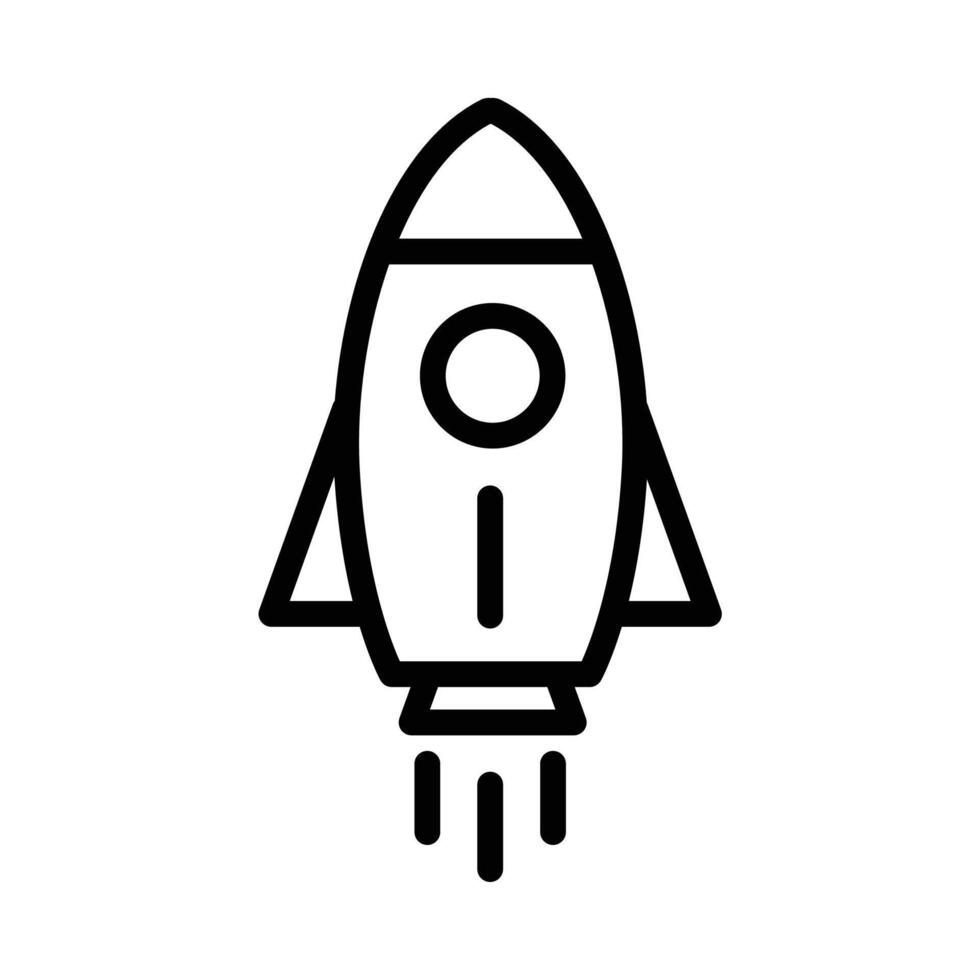 Rocket icon in line style. Perfect for website mobile app presentation. Suitable for any user interface and user experience vector