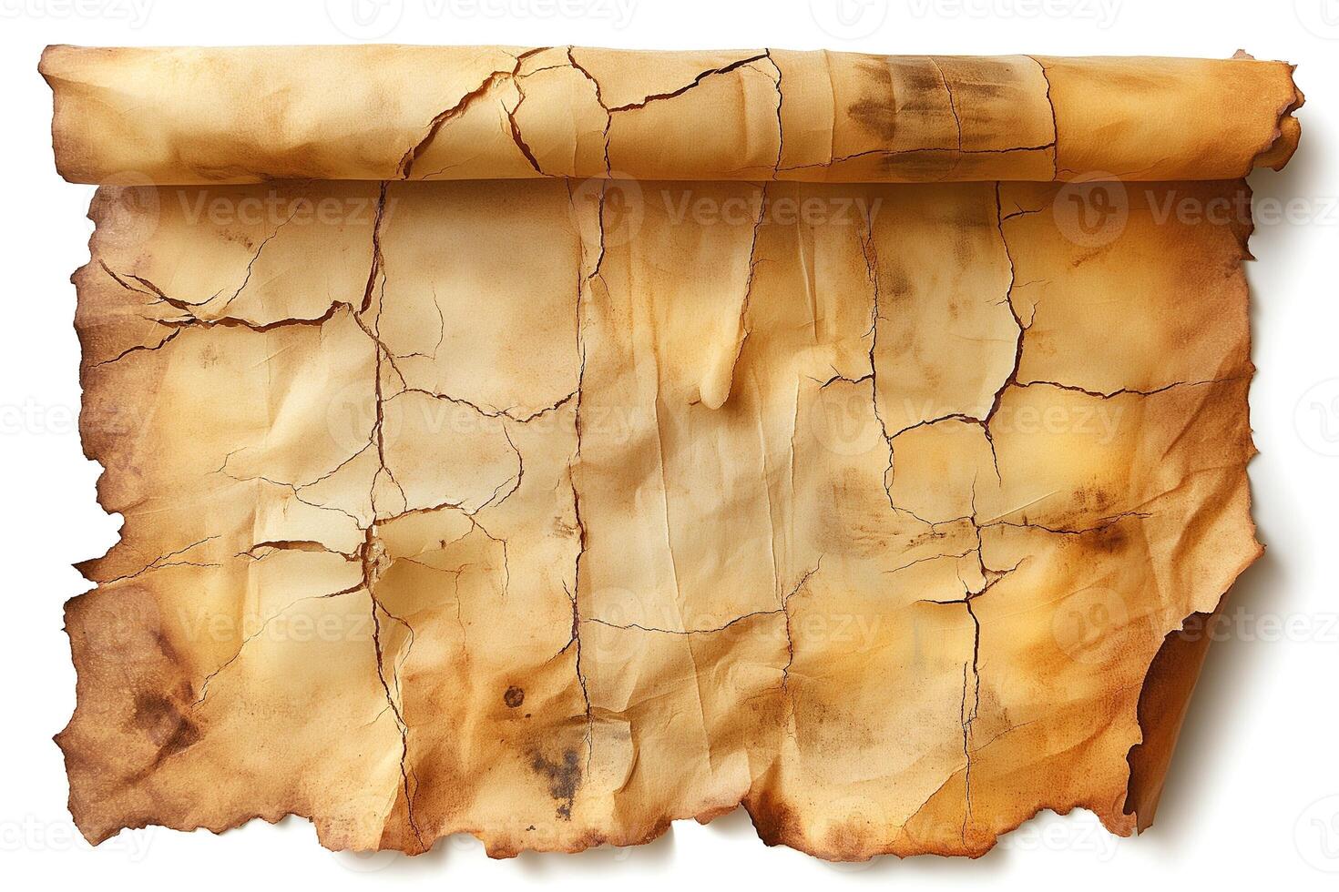 Aged parchment paper with a cracked texture, evoking a sense of history and antiquity. photo